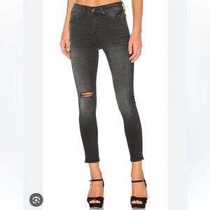 NWT Rag & Bone 10in Capri with Slit Distressed Faded Skinny Jeans Size 31